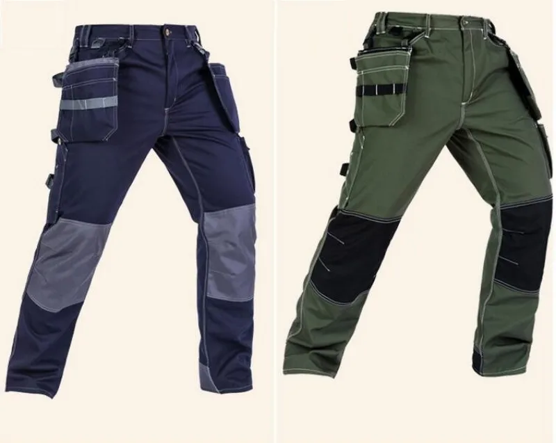 Высокое качество, модные мужские брюки карго с карманами, комбинезон, хлопковые брюки для отдыха, безопасные рабочие штаны для мужчин, повседневные штаны, Размер 2XL