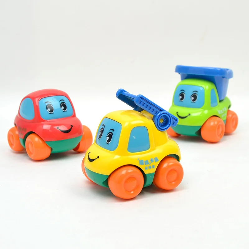 3pcs/set Mini Cute Cartoon Doll Inertia Car Baby Educational Toy Kawaii