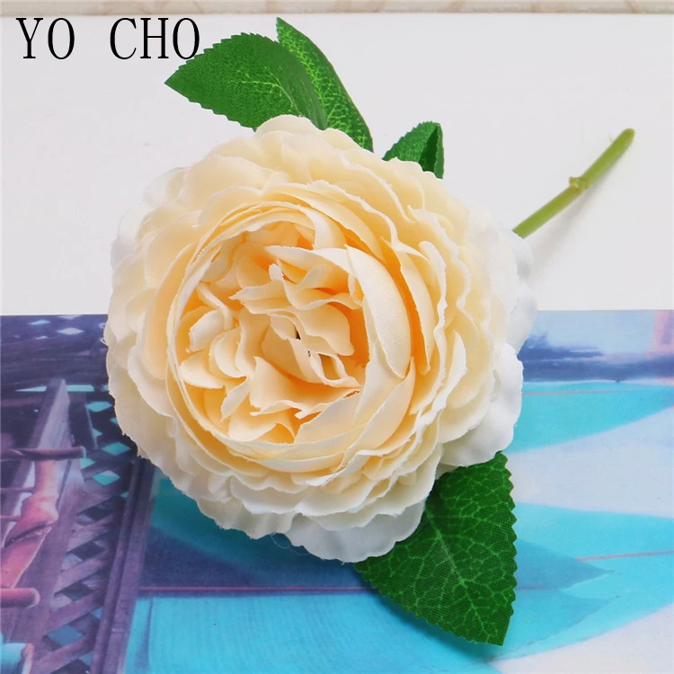 White peony flower rose silk artificial flower home decoration wedding flowers  (11)