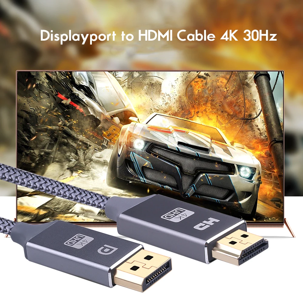 Дисплей порт к HDMI кабель 4 30 Гц Адаптер DP для проектора lenovo ноутбука дисплей