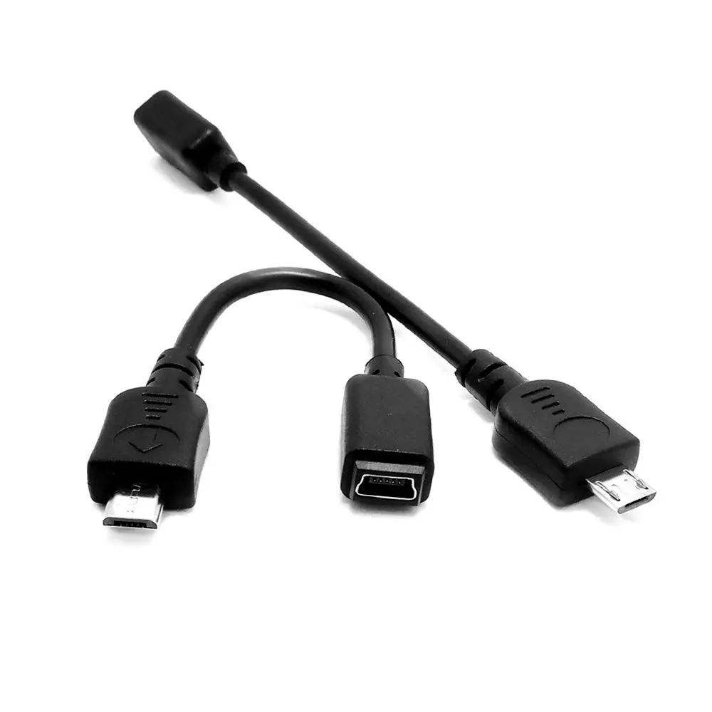Short Straight Mini USB Female to Micro USB Male Cable