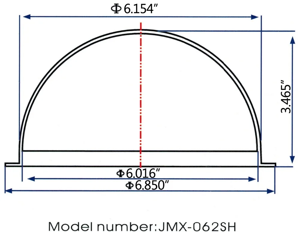 JMX 6.2 INCH Acrylic Indoor / Outdoor CCTV Replacement Extended Clear Camera Dome Housing Security Dome Camera Housing