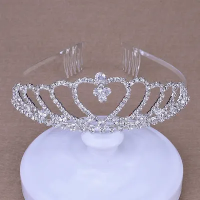 Dia dos namorados de Cristal Tiara Hairband Menina Miúdo Princesa do baile de Finalistas do Partido Coroa de Noiva Accessiories Princesa Prom Crown Headband (5)