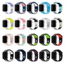 Faixa de Relógio de Substituição de silicone Banda Esporte Para Apple 38mm 40mm 42mm 44mm Alça Pulseira Relógio Para iWatch Série 4/3/2/1 81010