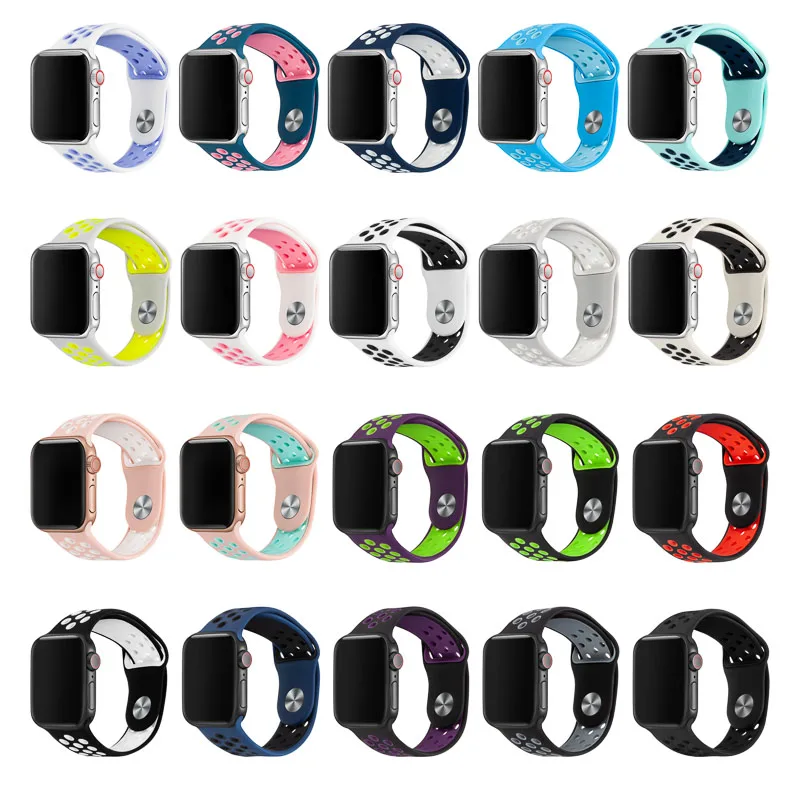 Silicone Replacement Sport Band For Apple Watch Band 38mm 40mm 42mm 44mm Bracelet Watch Strap For iWatch Series 4/3/2/1 81010