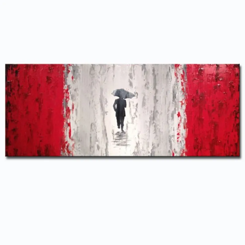 

For Gift Large Painting Decoration Hand Painted Abstract Red White Oil Paintings on Canvas Modern Home Decor Wall Art Pictures