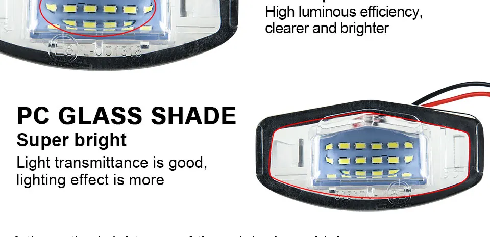 12V Car Styling 18 SMD Chips LED Number License Plate Lights For Honda For Civic VII4 VIII Accord Legend Auto Accessories 6500k (5)