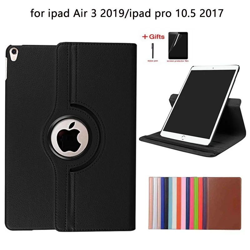 

360 Rotating Smart Case For iPad Pro 10.5 Hard Back Cover for iPad Air 3 10.5 2019/ iPad Pro 10.5 2017 2015 case+film+pen