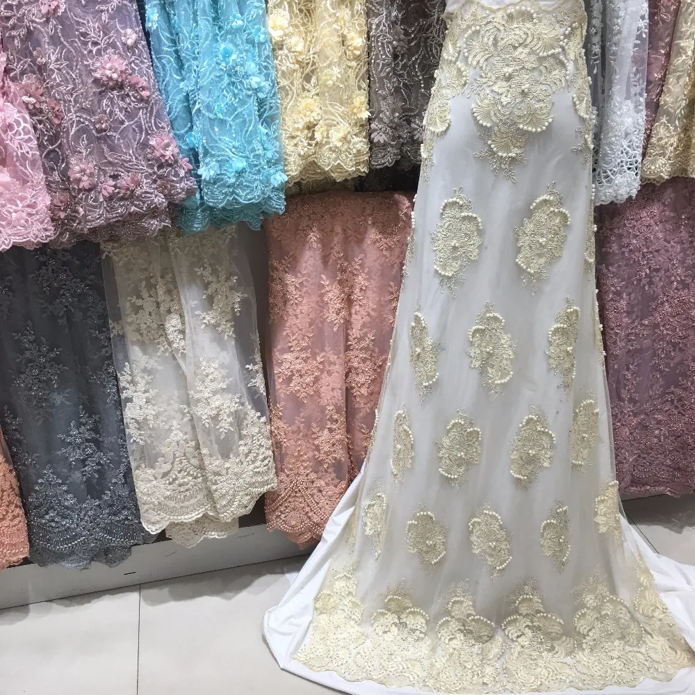Желтые шарики кружевной ткани emboridery камни алмазы товары для сари Свадебная