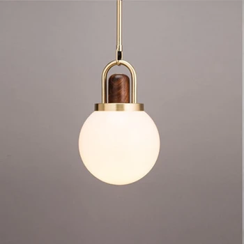 

Simple Glass Ball Pendant Light Fxiture Modern Globe Hanging Lamp Suspension Luminaire Luster Kitchen Living Room Bedroom Bed