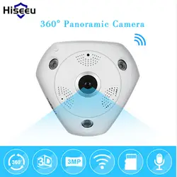 Hiseeu HD 3.0MP WiFi панорамная камера 360 градусов e-PTZ рыбий глаз IP видео системы наблюдений хранение дистанционного IR-CUT аудио камера 39