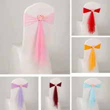 10 шт./партия лента органза свадебные украшения стул пояс-кушак узел вечерние чехлы для стульев бант галстуки-ленты украшения для стульев поставка