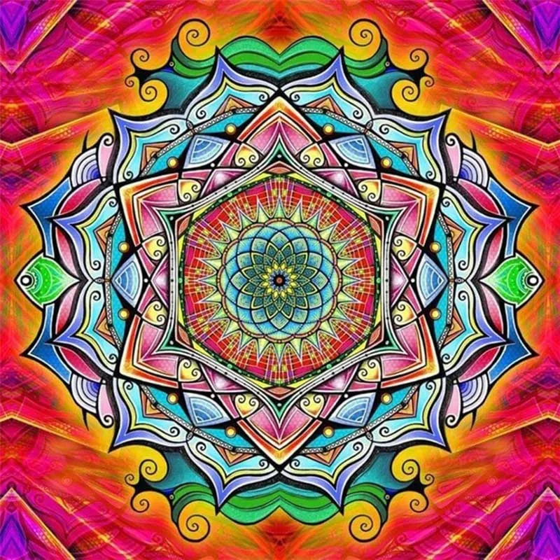 Цвет: желтый Dipaint полная квадратная/круглая дрель 5D DIY Алмазная картина "Мандала пейзаж" 3D вышивка крестиком 5D домашний Декор подарок - Цвет: Цвет: желтый