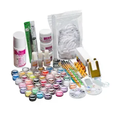 26 акриловый Фрезер для ногтей cо шлифовальными арт пудра для кончиков волос жидкости набора кисточек для макияжа модные яркие кусачки набор праймера набор для дизайна ногтей деко Советы Комплект Лидер продаж