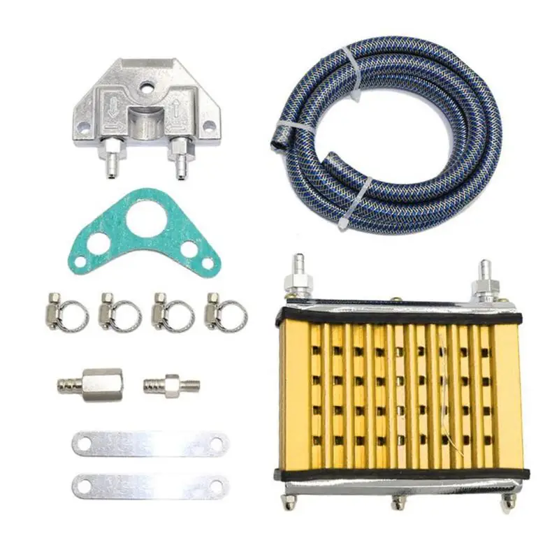 Универсальный Мотоцикл с ЧПУ алюминиевый двигатель масляный радиатор охлаждения Радиатор Комплект для 50cc 110cc 125cc 140cc 150cc ATV PIT PRO Trail Dirt