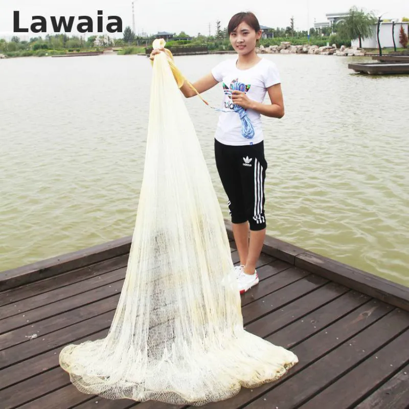 Высокая LAWAIA 4м рыболовная сеть Рыбалка литые сетей Моноволокна сетки 5см Литой чистый нейлон рыболовная сеть сетка оцинкованная кулон