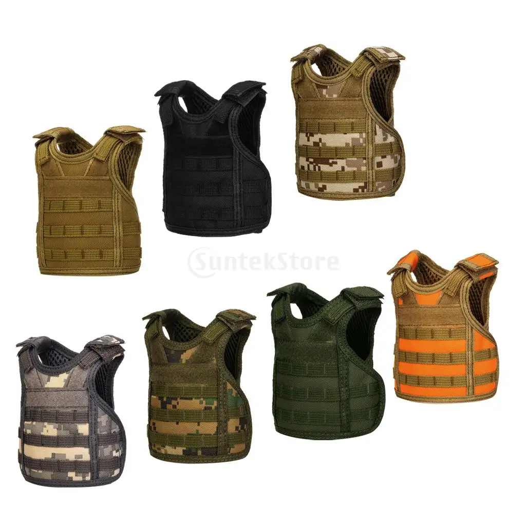 Mini Military Army Tactical MOLLE Vest Style Beers Sleeve Cans Cover Bottles Stubby Holder Cool Bottle Decoration