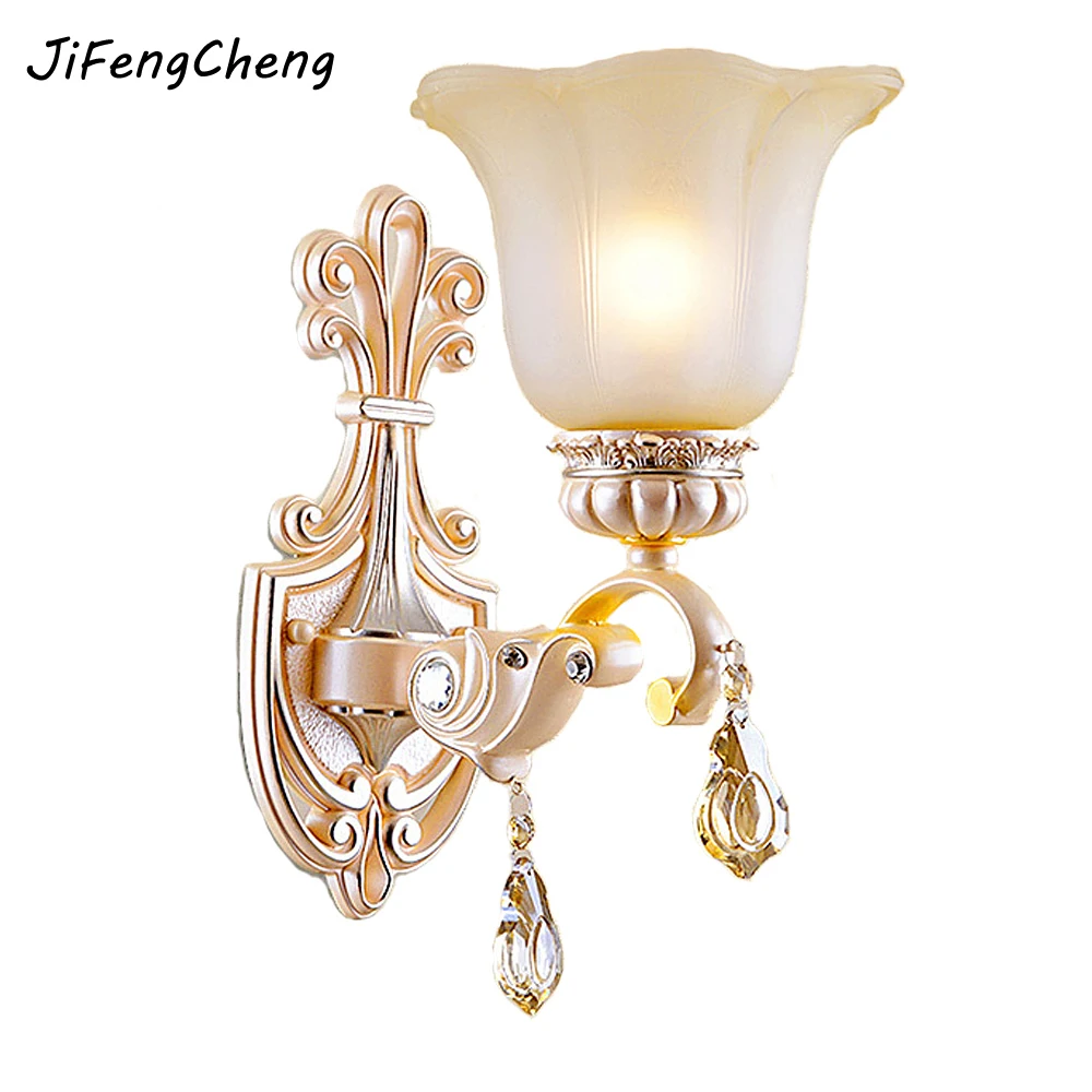 

European Style Bedroom Bedside Wall Lamp Television Wall Backlight Single Head American Style Retro Sconce Aisle Stairs Light