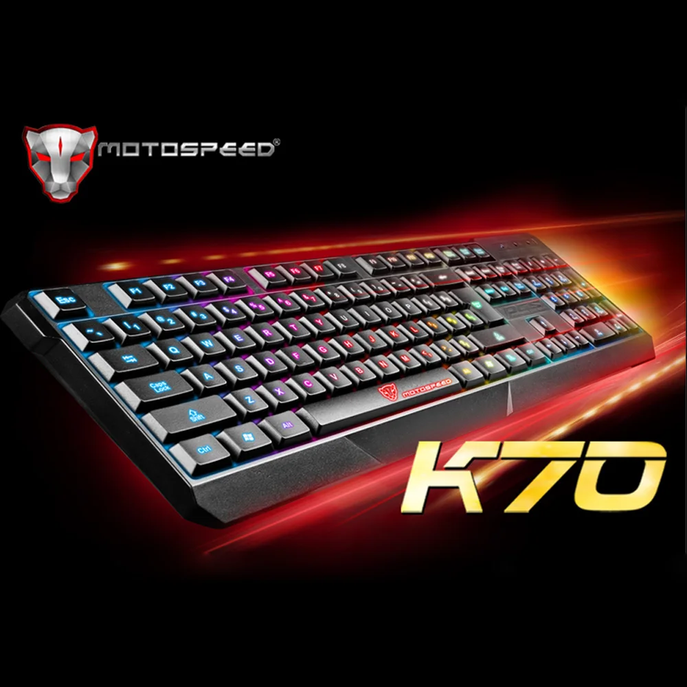 Motospeed 104 клавиш эргономичная клавиатура USB Проводная светодиодсветодиодный