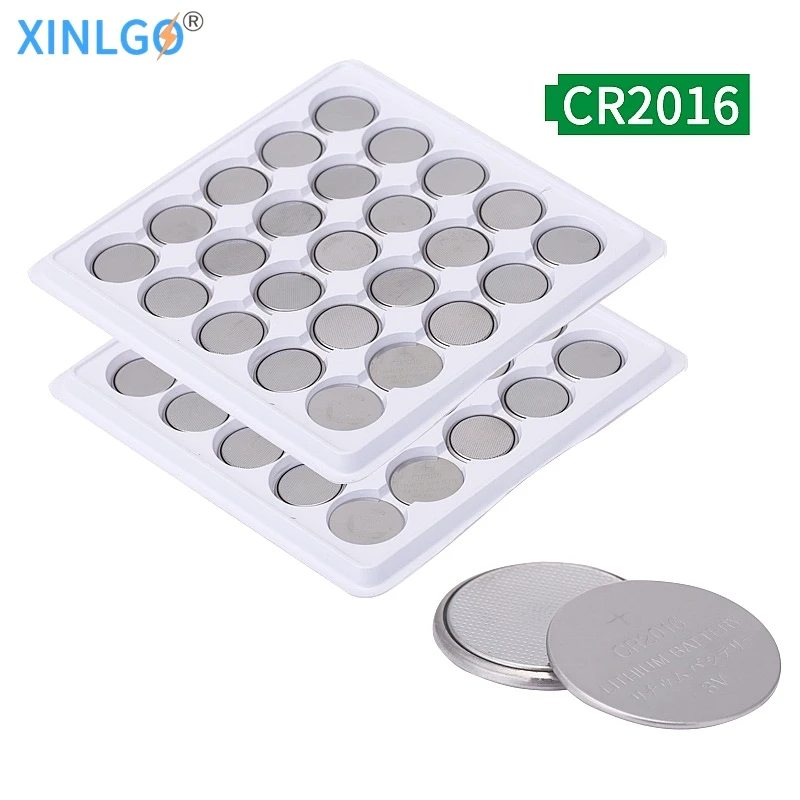 

50PCS CR2016 3V Lithium Coin Cell Battery Replaces DL2016, BR2016 for Watch, LCD Writing Tablet and Car Remote Controls