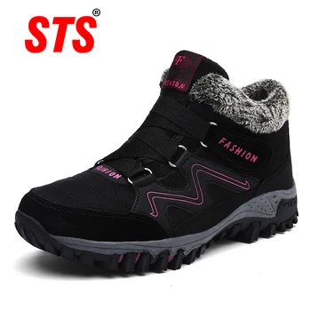 

Sts New Winter Ankle Boots Women Snow Boots Warm Plush Platform Boot Fashion Female Wedge Shoes Snow Waterproof Shoes