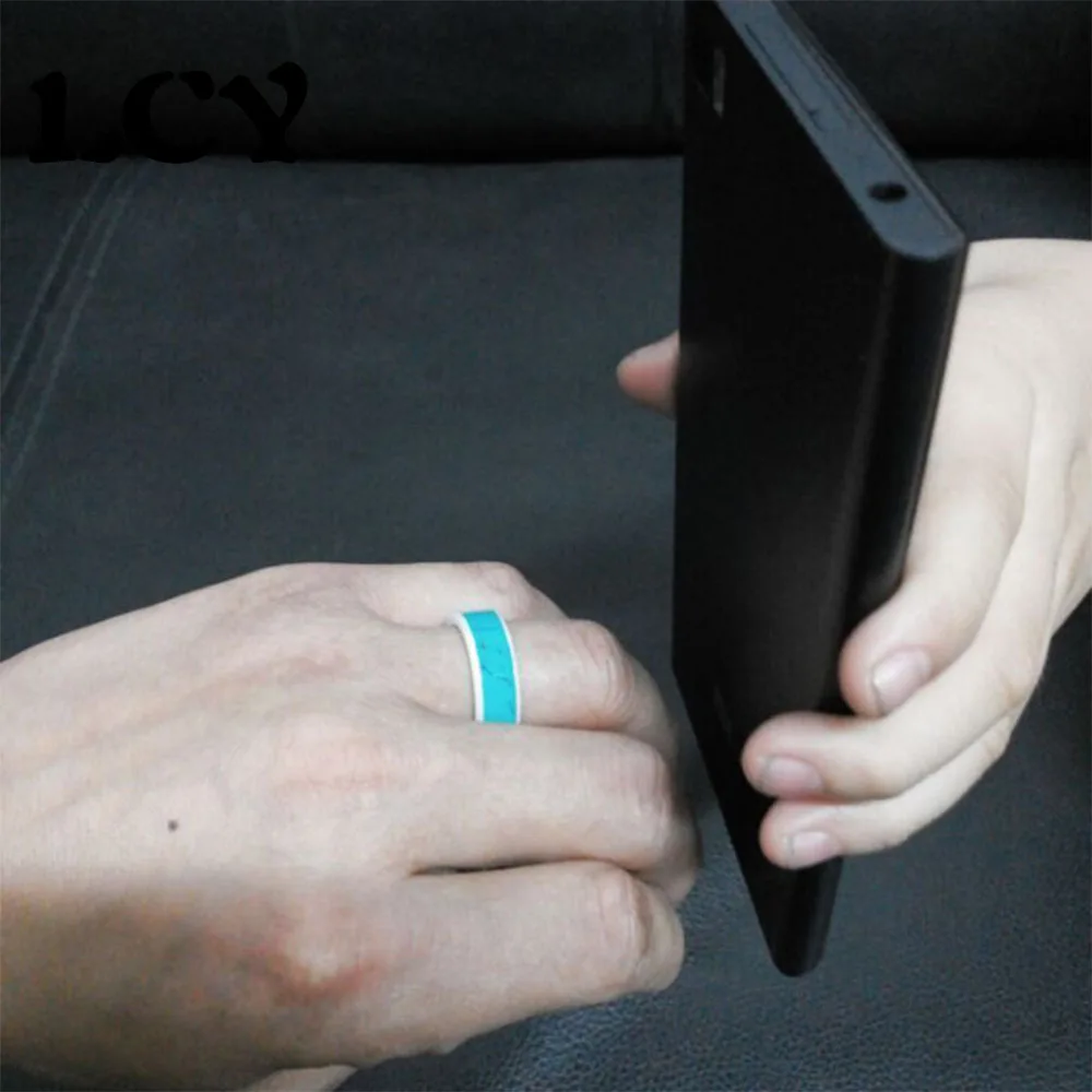 

7# -11# NFC Finger Ring With Integrated Circuit Inlay Smart Card IC/ID Rings Vintage Jewelry Women Men Ceramic Anel Bague Aneis