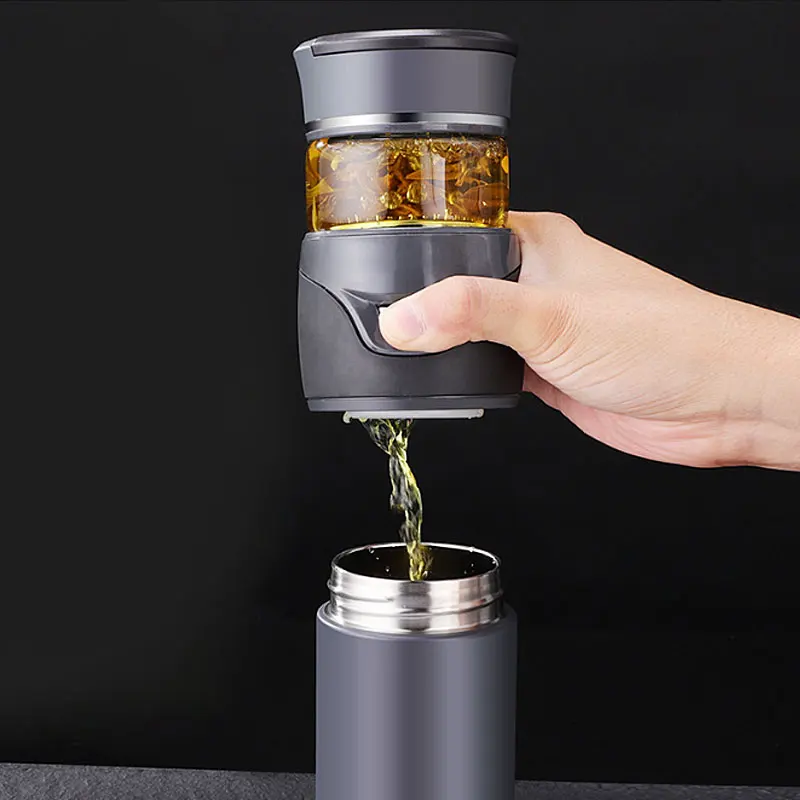 

2019 Tea Thermos With Filter Stainless Steel Vacuum Flask Portable Car Sport Insulated Heat Water Bottle Tea Cup For Men 081