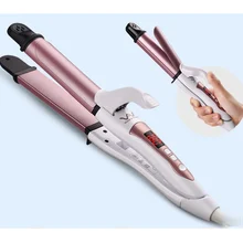 Керамические ЖК-щипцы для завивки волос 2 в 1/прямые волосы 50 секунд быстро нагревается до 230 градусов 220 В Цвет розовое золото