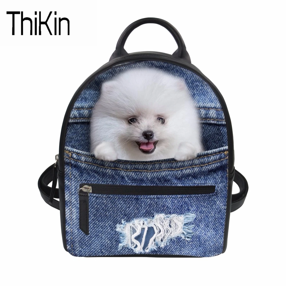 THIKIN детский мини рюкзак Mochila 3D джинсовый школьный из искусственной кожи с принтом