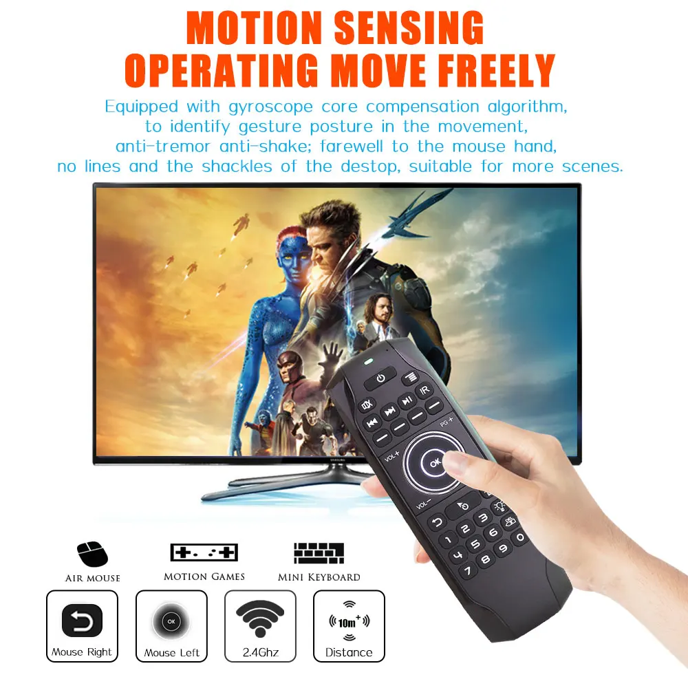 Беспроводная мини клавиатура с подсветкой Air Remote Mouse 5 кнопок ИК обучающая Мини