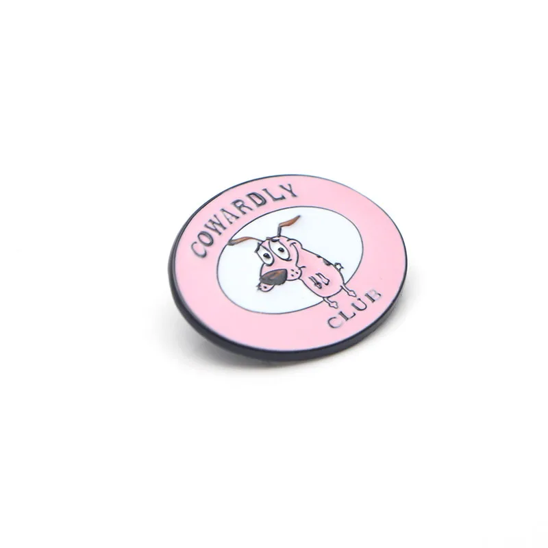 P2987 Dongmanli Courage The Cowardly Dog Metal Enamel Pins and Brooches for Women Men Lapel pin backpack bags badge pin Gifts