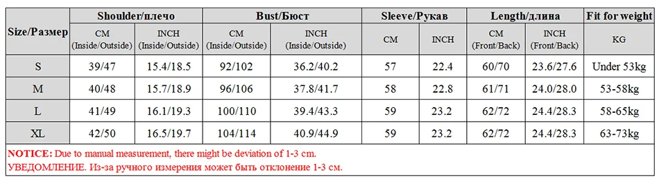 SIZE CHART