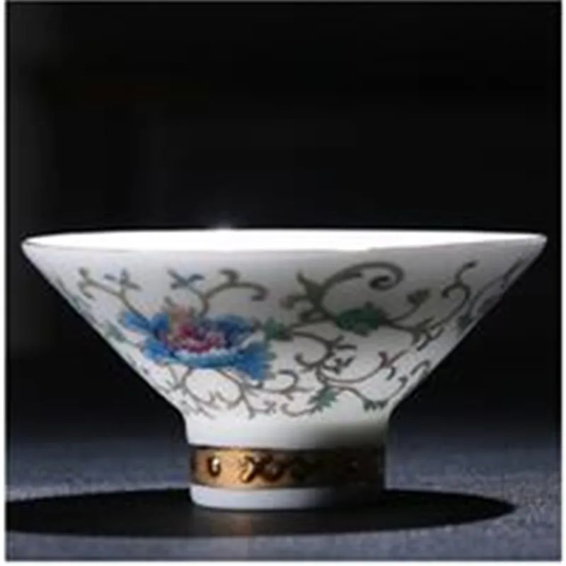 1 X Jingdezhen 75 мл керамическая чашка маленькая 4,8 см x 6,2 см кунг-фу чай кофейные чашки чаша - Цвет: white 90ml 4.8x9.2cm