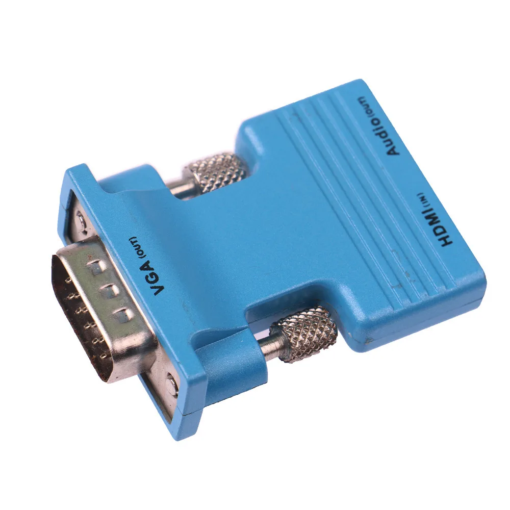 HDMI Female to VGA Male Adapter 3.5mm Stereo cable Metal Body Support