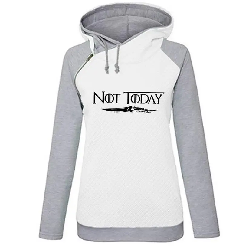 Not Letters Print Zipper Decoration Hoodies For Women Hoodies Women Tops Sweatshirts Cotton Youth Girls Female And For Autumn