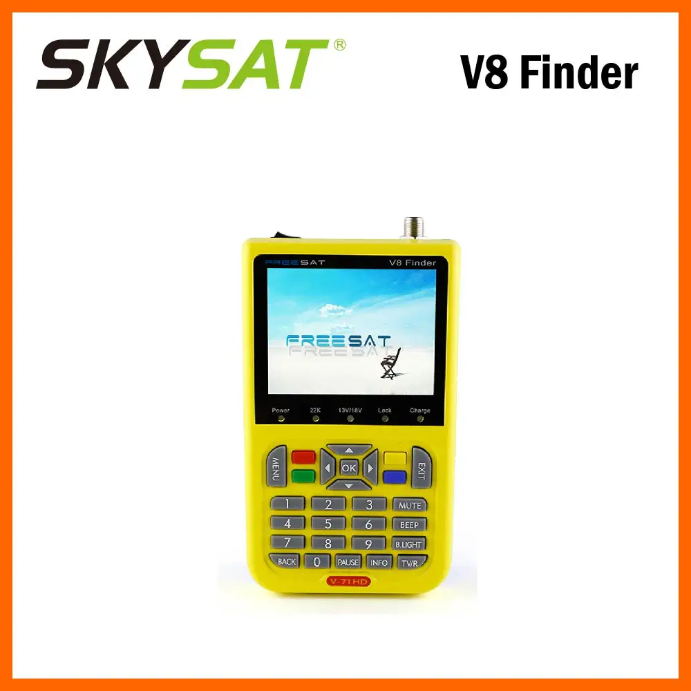 

HD Satellite Finder Freesat V8 Finder 3.5 inch TFT LCD Screen AV in AV out DVB-S2 Satellite Finder Meter