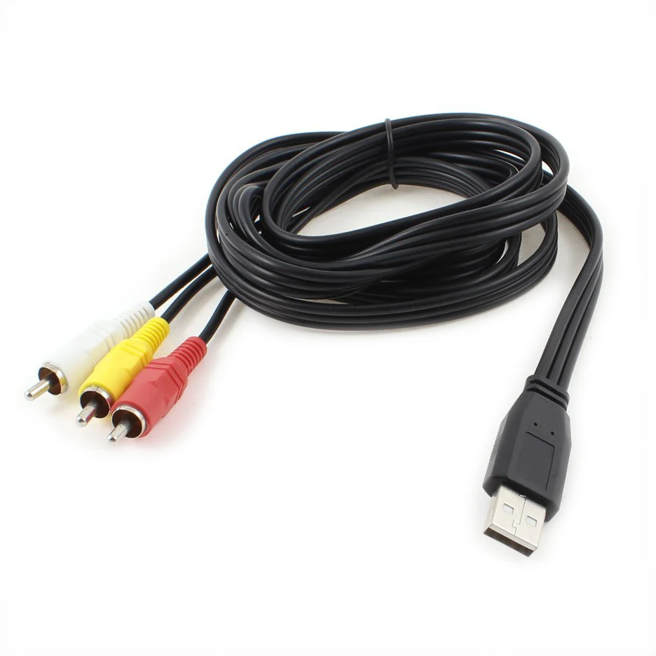 PLA горячий VCD DVD USB папа к 3 RCA адаптер AV Аудио Видео кабель Шнур 1 8 м |