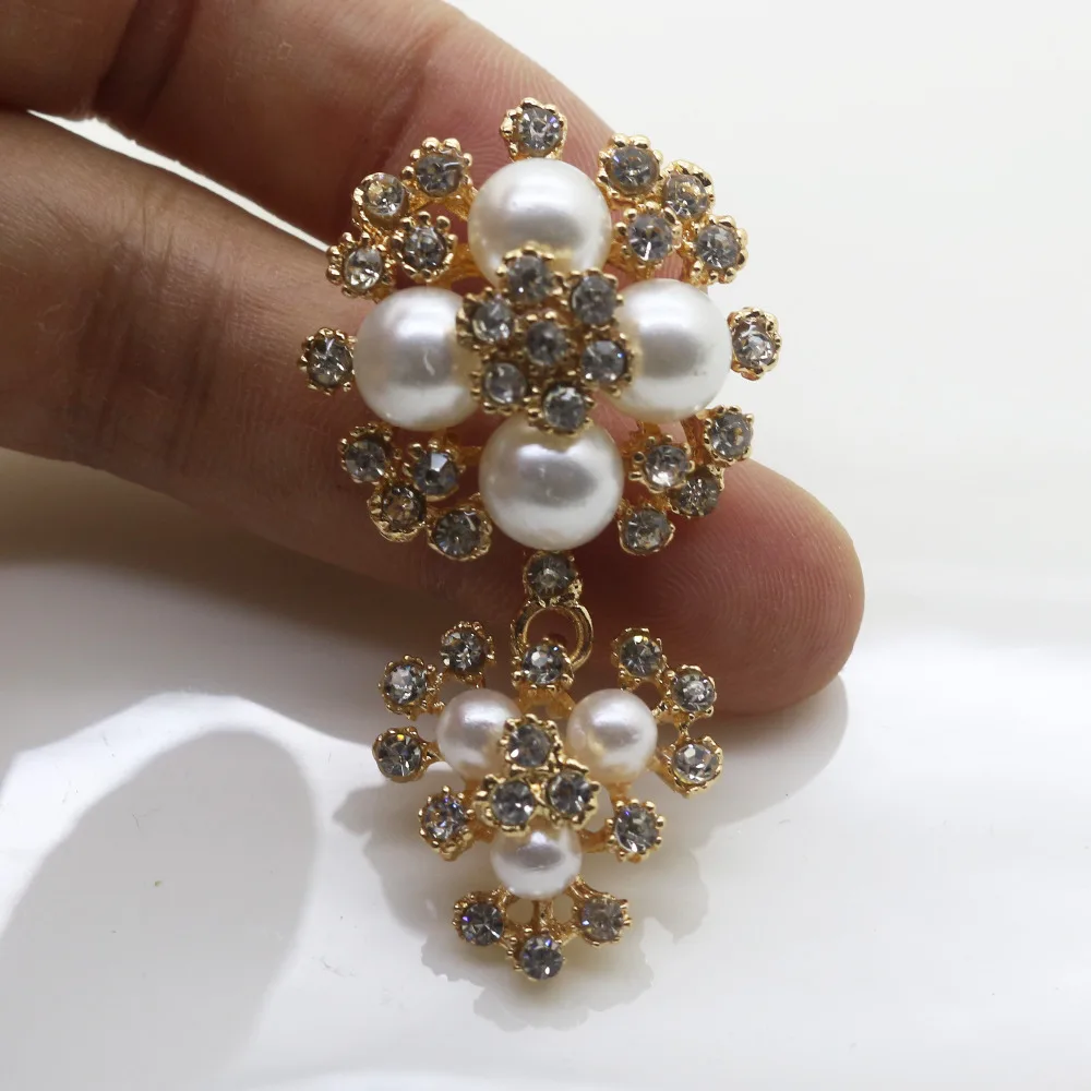 

New 5Pcs 50*27mm Top quality Metal buttons shiny Rhinestone button For clothing Accessories weding handmade decorative buttons