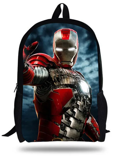 16-дюймовый Mochila школьный детский рюкзак Железный человек Супермен Герой печати детей школьные ранцы для мальчиков От 7 до 13 лет Bolsa Infantil