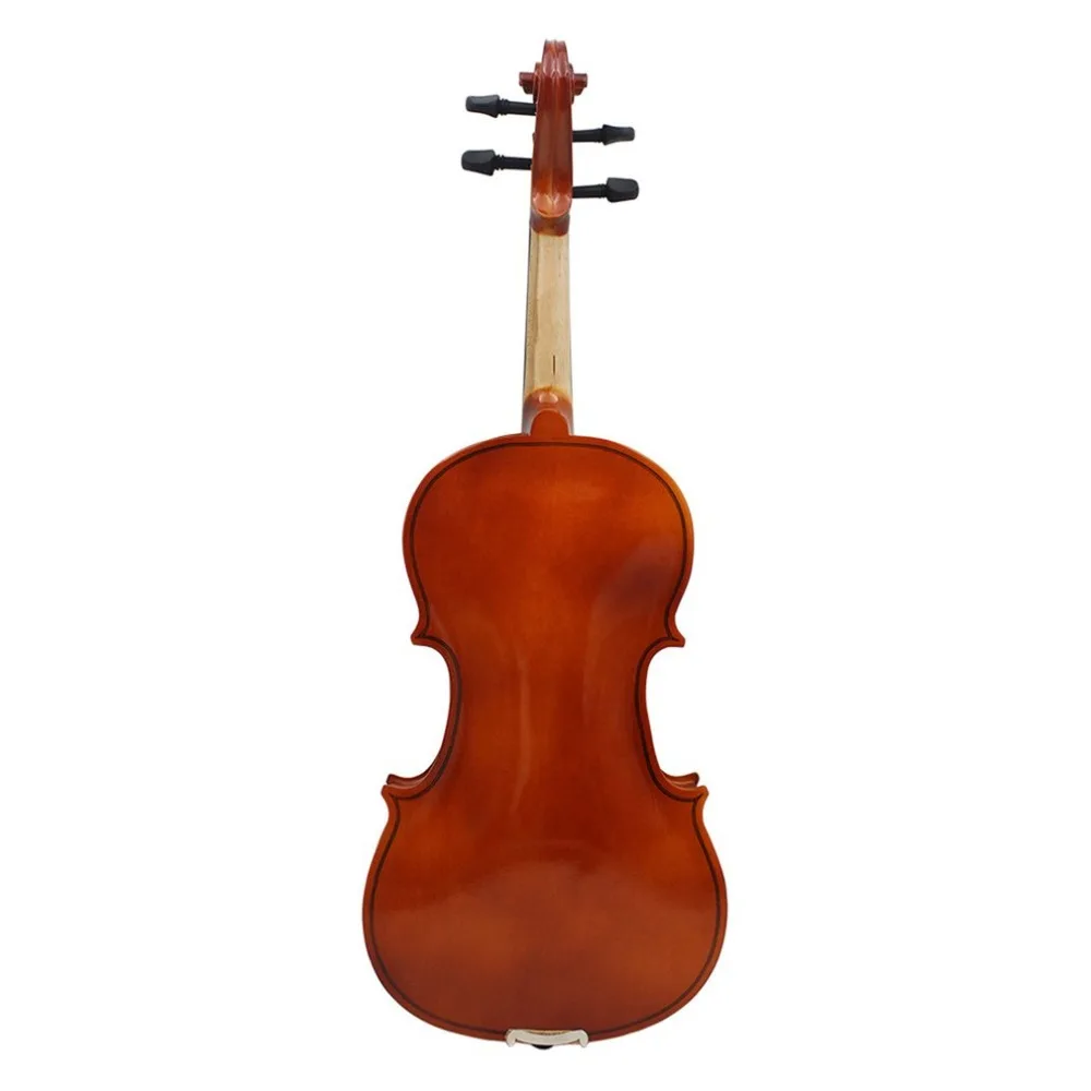 Полноразмерная скрипка 4/4, натуральная акустическая скрипка из твердой древесины, скрипка для начинающих, чехол канифоль