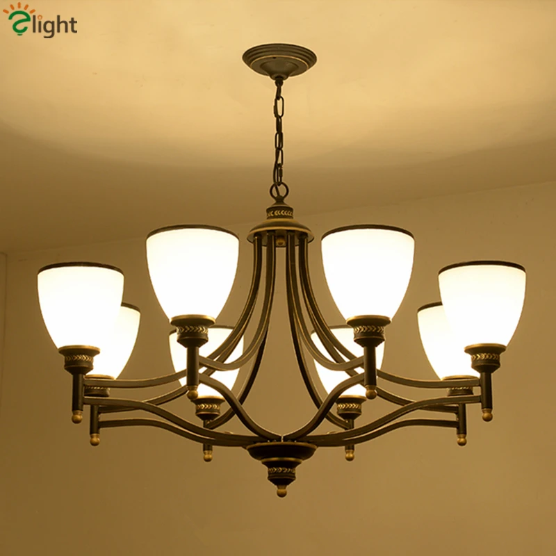 AC85 265V Europe Frosted Glass Shades Up&Down Led Chandelier American