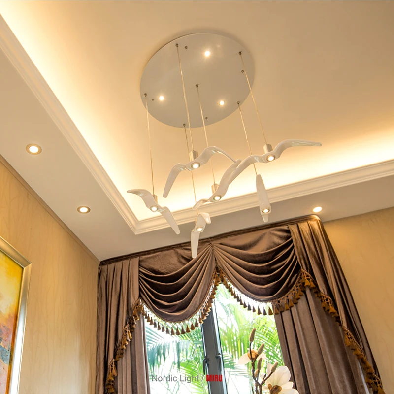 Nordic pendant lamp Seagull Design Led Chandeliers led chandelier ceiling chandelier For Bar/Kitchen Birds Chandelier Ceiling Luminaire Light Fixture