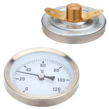 

New 63mm Dial Horizontal Thermometer Aluminum Temperature Gauge Meter For Water Pipe/ Air Conditioning Pipe/ Oil Tank