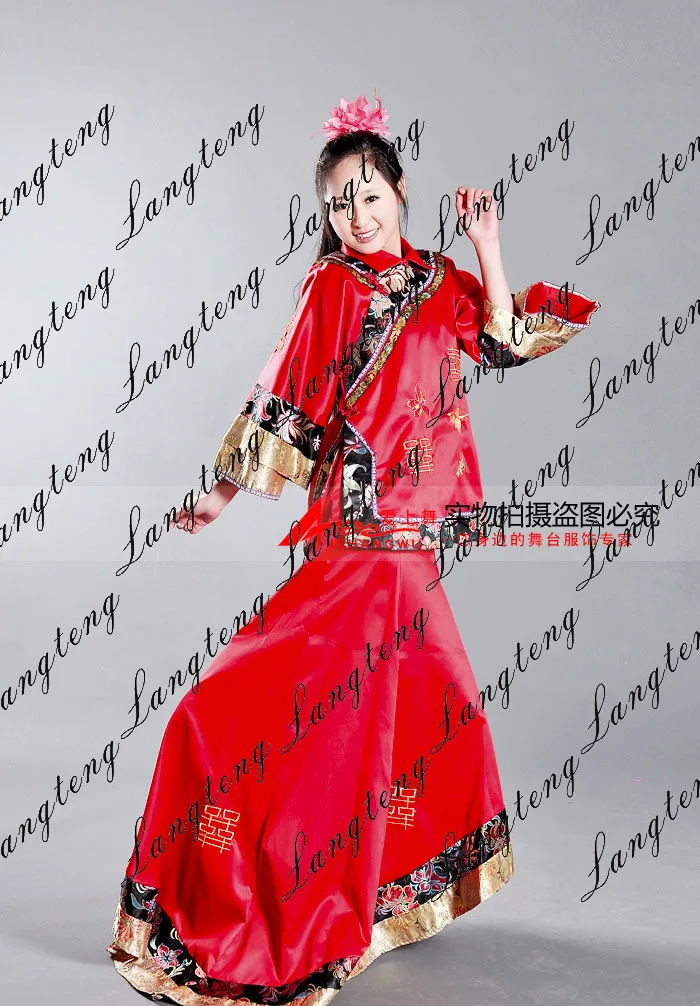 New Chinese Ancient Clothing Show Pratensis Suit Costume Wedding Dress Bride Chinese Style Wedding Dress Marriage