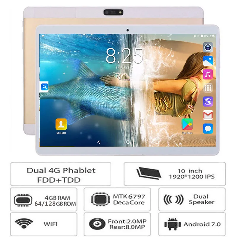 

Free Shipping Deca Core 10 inch tablet PC 10 Cores 4GB RAM 128GB ROM Dual SIM IPS 1920*1200 Kids Tablets 10 10.1