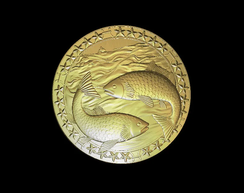 Модель fish 3D модель рельеф STL для фрезерного станка с ЧПУ гравировки artcam type 3 aspire