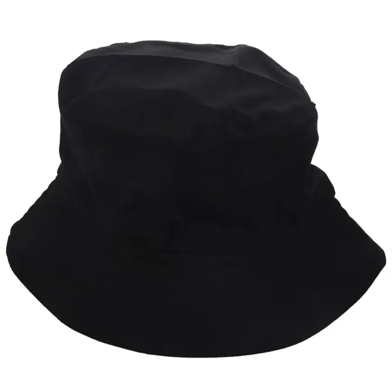 للجنسين الكبار غلاف دلو قطن الصيف الصيد Boonie الشاطئ مهرجان قبعة واقية من الشمس ، أسود