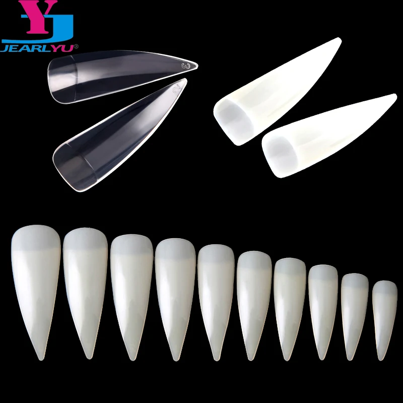 

New Design Nude 600pcs Artificial False Half Cover Fake Nail Art Tips Sharp Professional Nature Clear White Salon Tool Wholesale