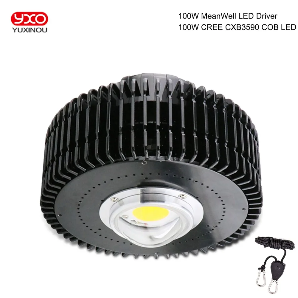 COB LED Grow Light полный спектр CREE CXB3590 100 Вт 13000LM HBG 100W лампа для помещений освещение
