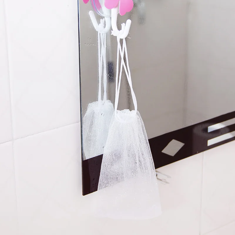 Soap storage mesh bag Easy foaming facial body cleaning Soap blister net double-layer net bag 10pcs/lot